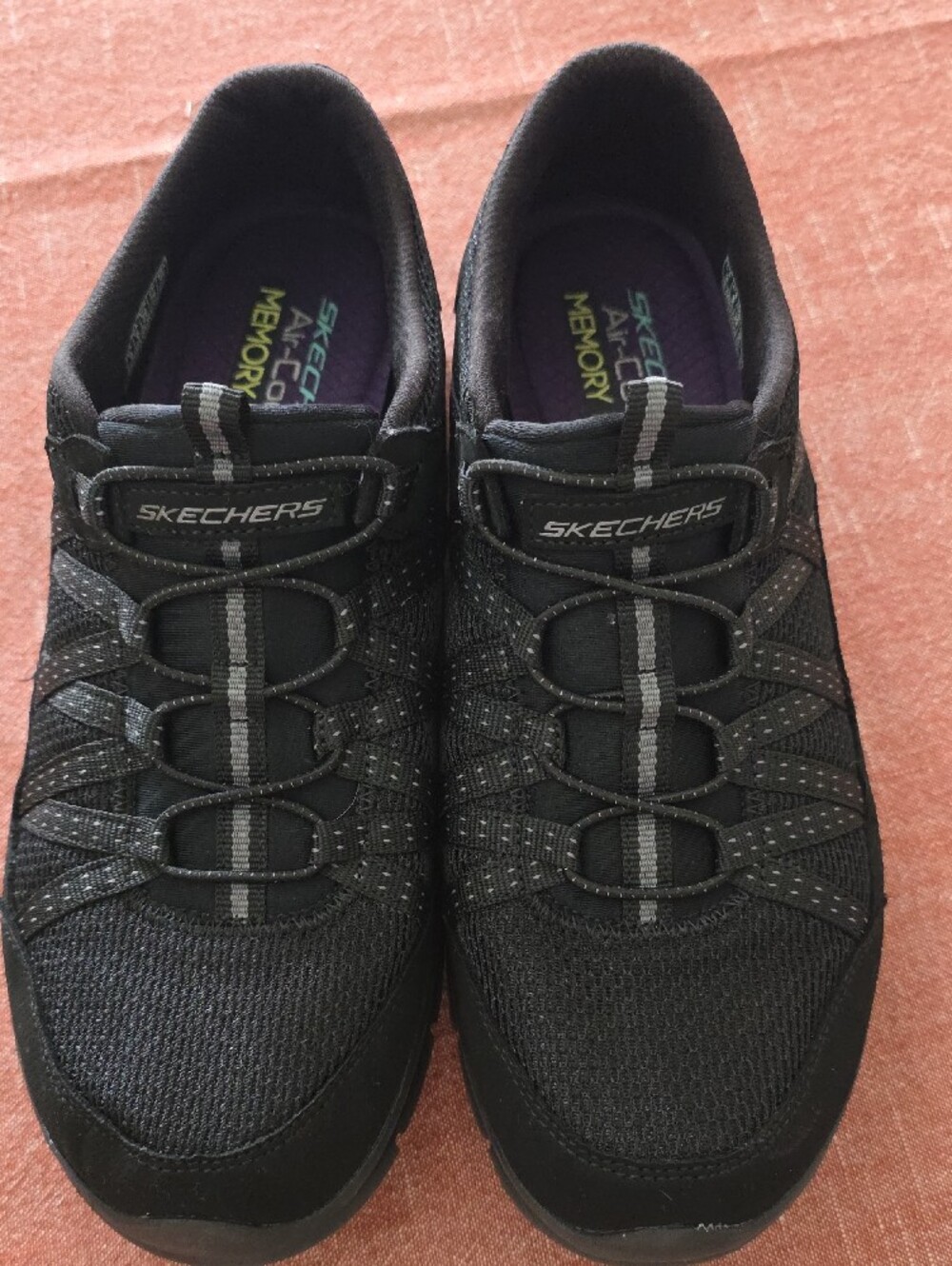 Skechers Women's Black Slip-On Athletic Sneakers - Picture 9 of 11